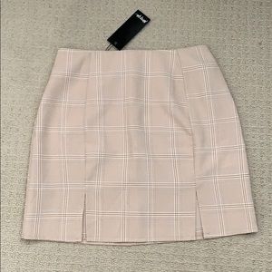 Nasty Gal plaid pink mini skirt